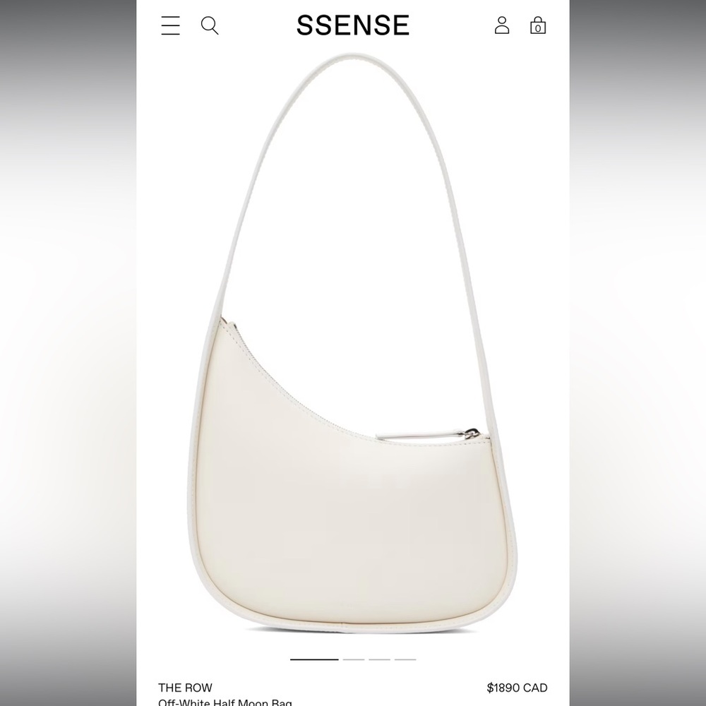 The Row off-white half moon bag